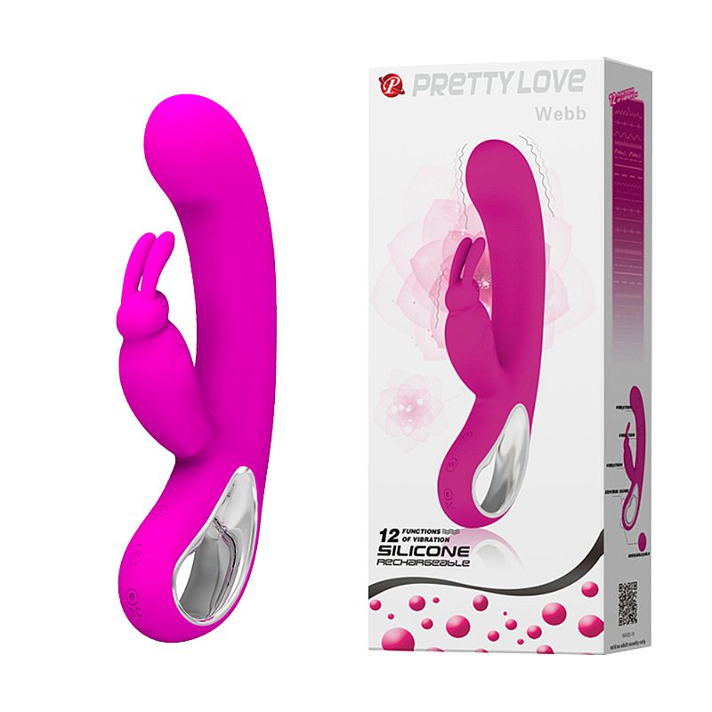Vibrador Ponto G com Estimulador de Clitóris Recarregável Webb Pretty Love