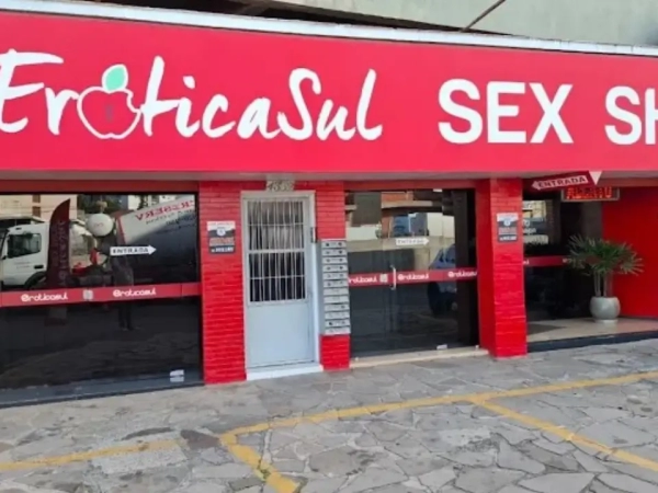 imagem da fachada de sex shop em Porto Alegre