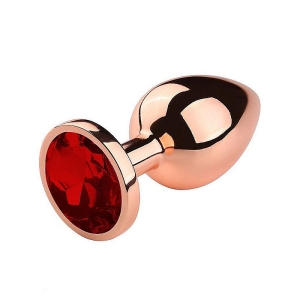 Plug Anal de Aço Rose com Cristal Brilhante / Cor Diversas – Tamanho P