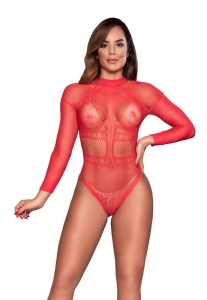 Body mangas longas e abertura nas costas 6467-RED