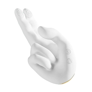 Vibrador de Ponto G Formato de Mão com Dedilhar / Vem Cá / com Aquecimento – Golden Right Hand – 16.6 x 6.4