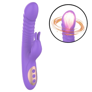 Vibrador de ponto G e clitóris com Pulsação – Vai e vem com Rotação 360° / Aquecimento