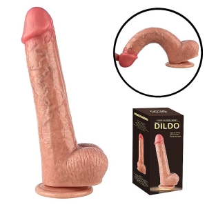 Pênis Realístico com Ventosa – Silicone Líquido – 22,5 x 4,3 cm