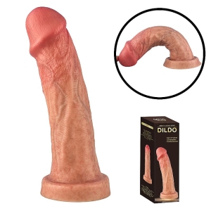 Pênis Realístico com Ventosa – Silicone Líquido – 22,5 x 5,2 cm