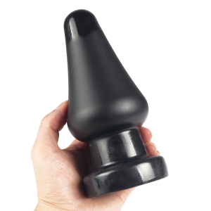 Anal em formato cônicoe base para melhor manuseio do plug.