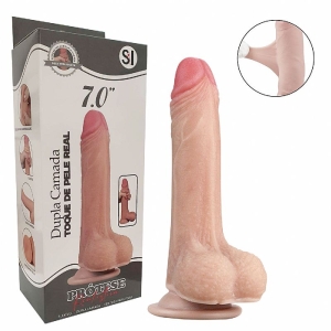 Pênis Realístico com Dupla Camada 7.0″ – Tamanho 18,0 X 3,6 cm