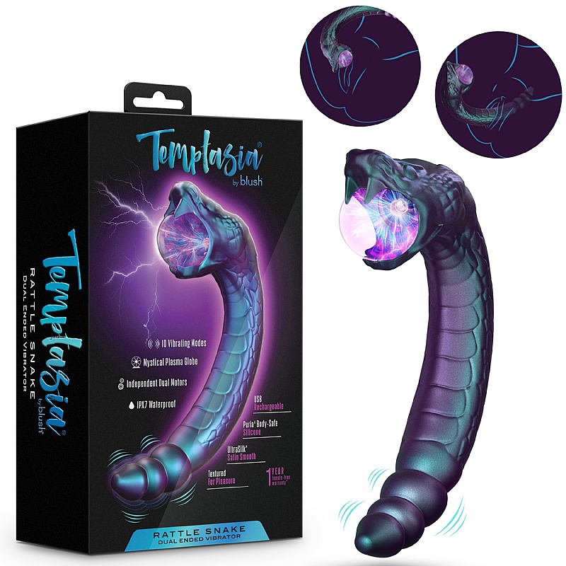 Vibrador de Ponto G e clitóris Com Globo de Plasma – Rattle Snake – Blush