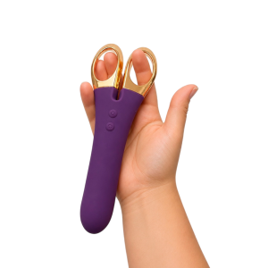 Vibrador Recarregável com Alças Formato Tesoura com Controle via Aplicativo