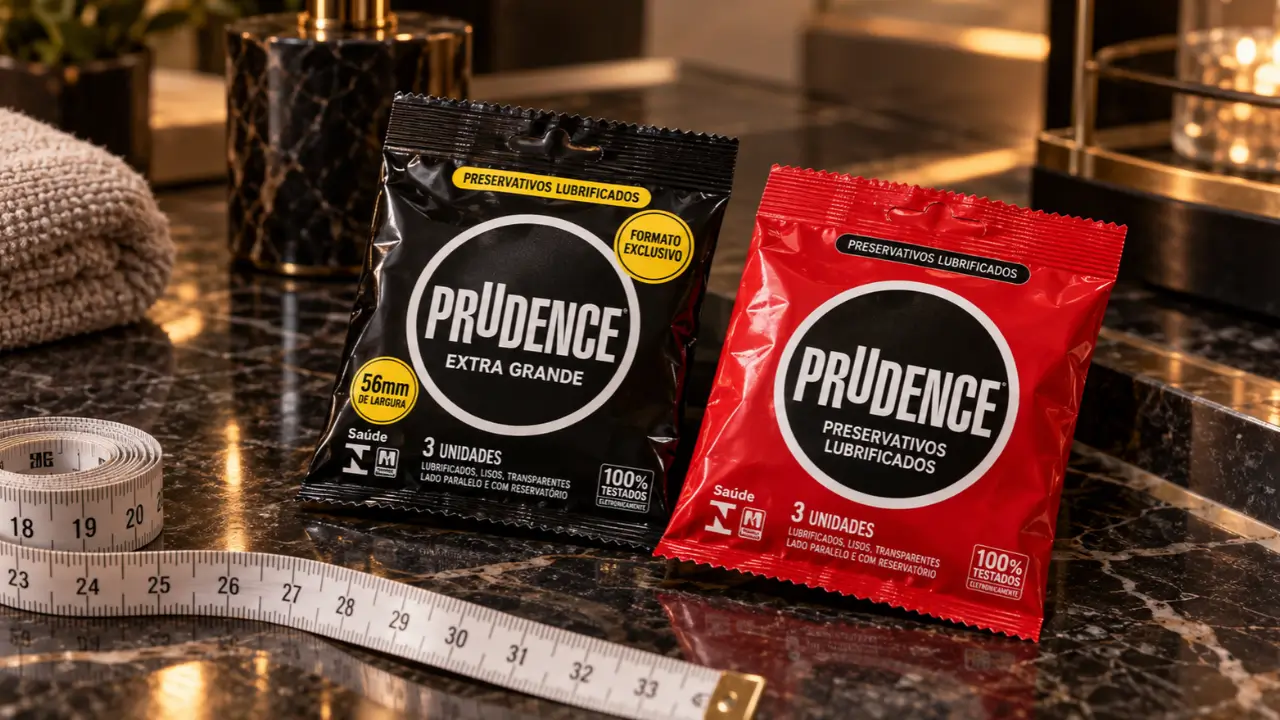duas embalagens com modelos e tamanhos diferentes de preservativos masculinos